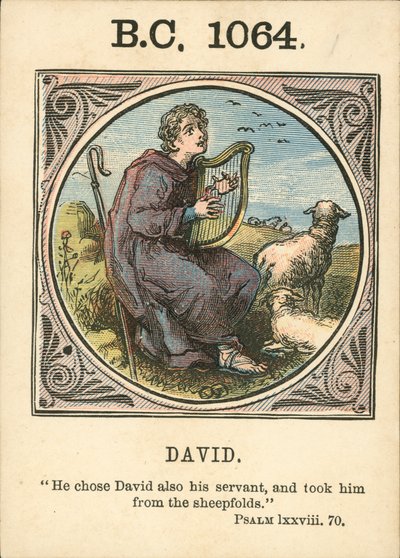 Anno Mundi: 1064 f.Kr., David (fargelitografi) av English School