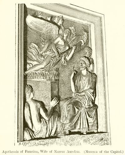Apoteose til Faustina, kona til Marcus Aurelius. (Museum of Capitol) av English School