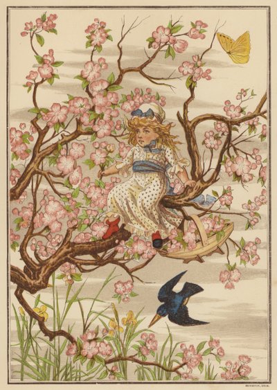 Epleblomst (farge litho) av English School