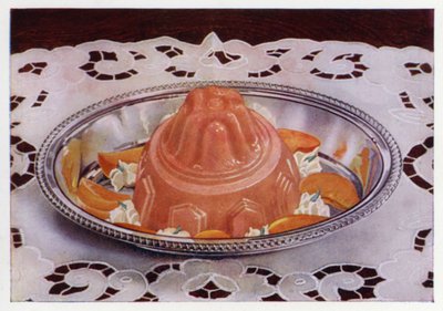 Aprikospudding (farge litho) av English School
