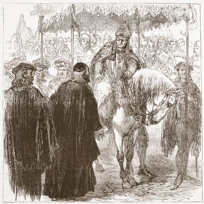 Erkebiskop Arundel i Oxford, illustrasjon fra The History of Protestantism av James Aitken Wylie (1808-1890), pub. 1878 av English School