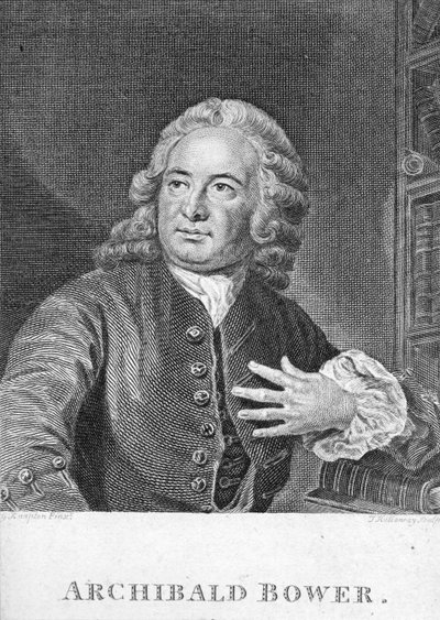 Archibald Bower, gravert av J. Hollonray av English School
