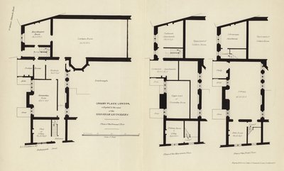 Arkitektoniske planer for Crosby Place av English School