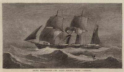Arctic Exploration, Mr Allen Youngs yacht "Pandora" (gravering) av English School