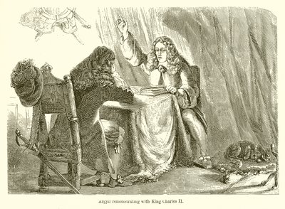 Argyll protesterer med kong Charles II av English School