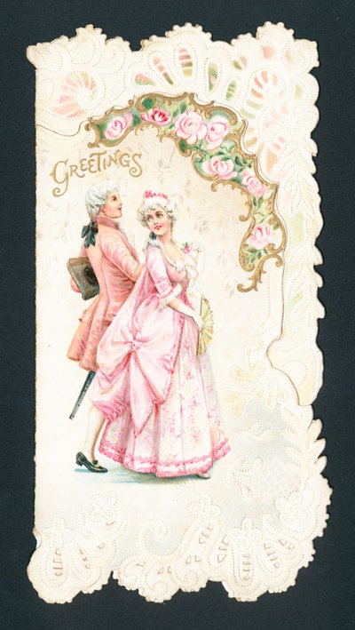 Aristokratisk par, julekort av English School