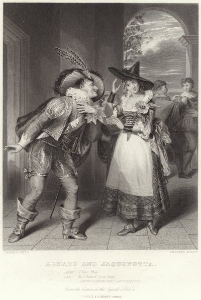 Armado og Jaquenetta, Loves Labor Lost, Act I, Scene II av English School
