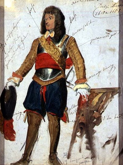Rustning (ca. 1615) i Louvre-museet, Paris, ca. 1850 (akvarell og gouache på papir) av English School