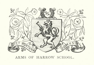 Harrow Schools våpenskjold (gravering) av English School