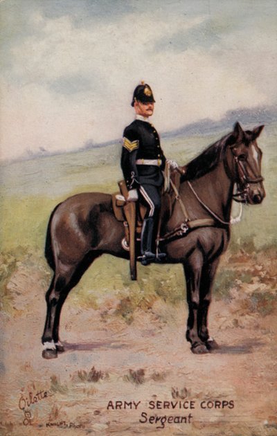 Army Service Corps, sersjant (farge litho) av English School
