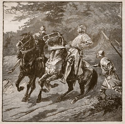 Arrestasjon av kong Richard, illustrasjon fra Cassells Illustrated History of England (sepia-foto) av English School