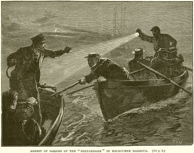 Arrestasjon av Sailors of the Shenandoah i Melbourne havn av English School