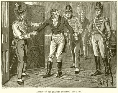 Arrestasjon av Sir Francis Burdett av English School