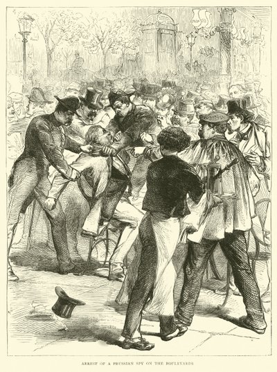 Arrestasjon av en prøyssisk spion på Boulevardene, september 1870 av English School