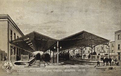Ankomst- og avgangsskur, Euston 1838 av English School