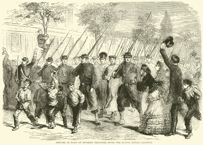 Ankomst til Paris av prøyssiske fanger etter slaget før Bagneux, oktober 1870 av English School