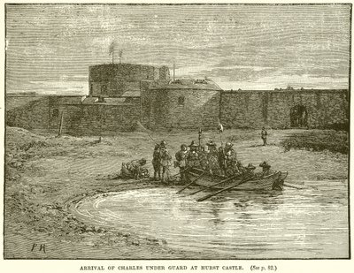Ankomst av Charles under vakt på Hurst Castle av English School