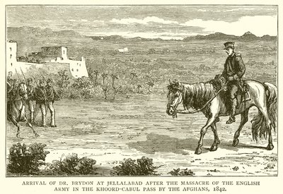 Dr. Brydons ankomst til Jellalabad etter massakren på den engelske hæren i Khoord-Cabul-passet av afghanerne, 1842 av English School