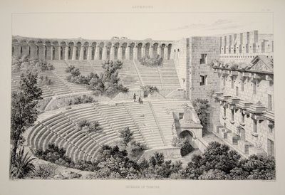 Aspendu - Interiør av teater, fra De viktigste ruinene av Lilleasia, utgitt 1863 (lito) av English School