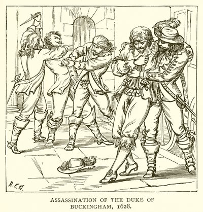Attentatet på hertugen av Buckingham, 1628 av English School