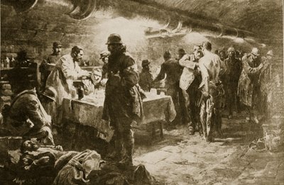 På jobb i en kjellerhjelpepost under et Verdun-fort, 1914-19 av English School