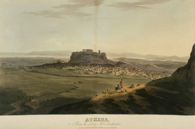 Athen, illustrasjon fra 'En reise gjennom Albania og andre provinser ... til Konstantinopel, i løpet av årene 1809-1810' av JC Hobhouse av English School