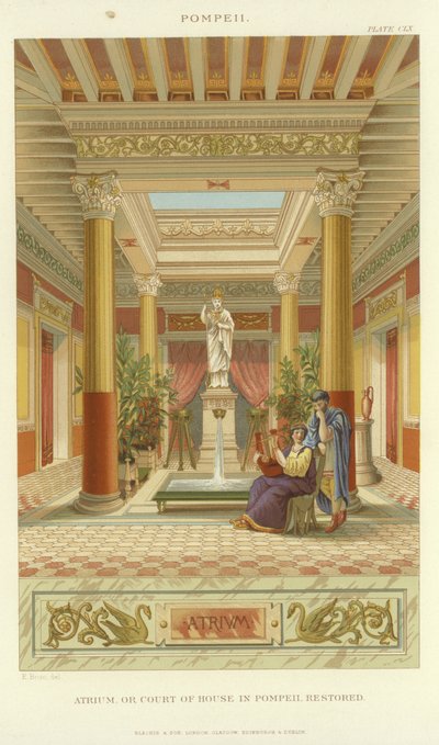 Atrium eller domstol i Pompeii av English School