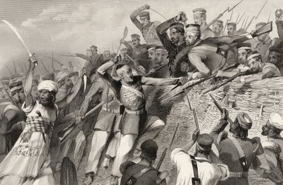 Angrep av mytterister på Redan-batteriet i Lucknow, 30. juli 1857, fra 