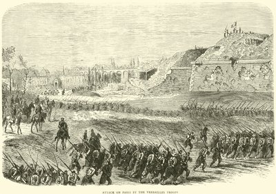 Angrep på Paris av Versailles-troppene, mars 1871 av English School