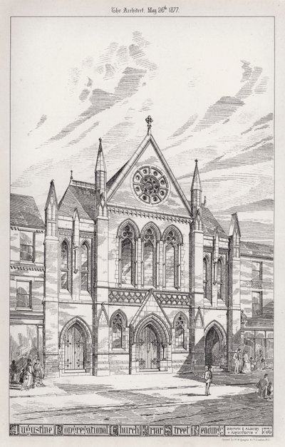 Augustine Congregational Church, Friar Street, Reading (gravering) av English School