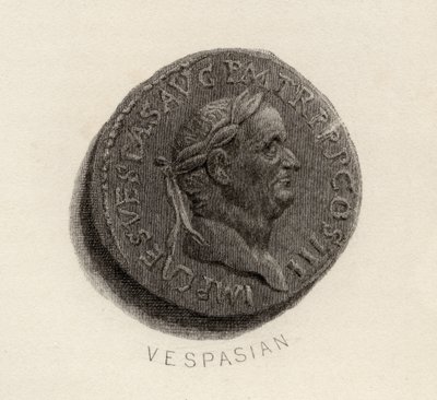 Aureus-mynt, fra Vespasian-tiden, Titus Flavius Vespasianus av English School