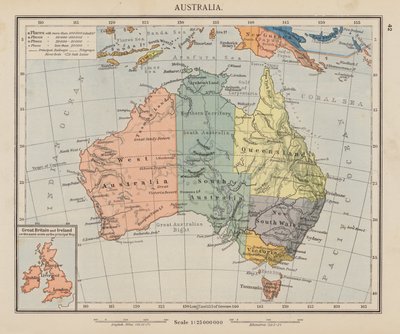 Australia (fargelitografi) av English School