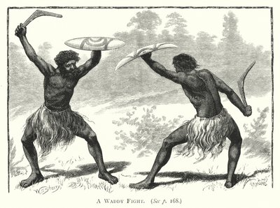 Australia: En vadekamp (gravering) av English School