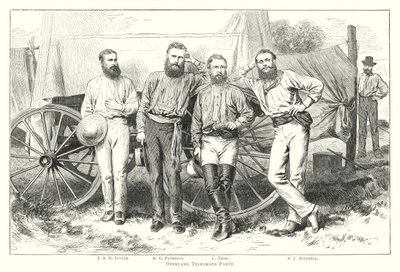 Australia: Overland Telegraph Party (gravering) av English School