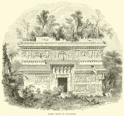 Aztekeruin i Yucatan av English School
