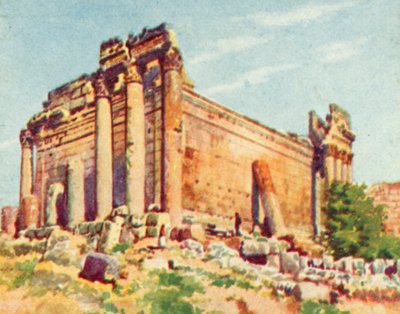 Baalbek, Bacchus#39; tempel (fargelitografi) av English School