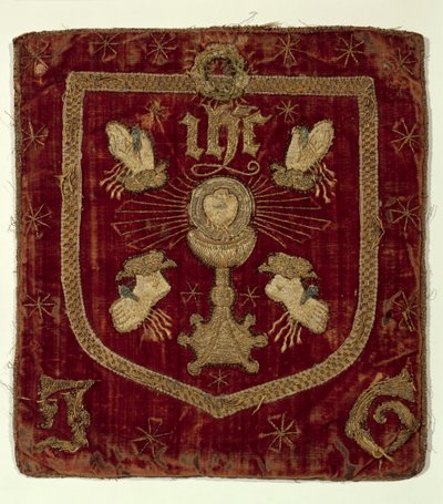 Merke om Kristi fem sår (brodert tekstil) av English School
