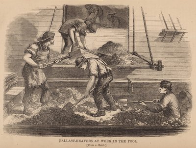 Ballast-heavers på jobb i bassenget av English School