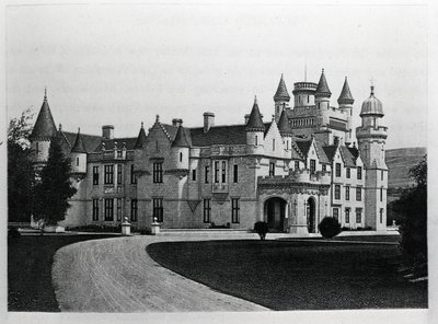 Balmoral Castle (litho) av English School