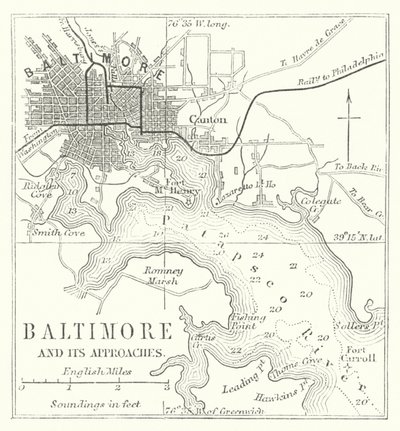 Baltimore og dens tilnærminger (gravering) av English School