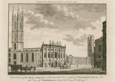 Bank of England, Ostflügel hinzugefügt von Sir Robert Taylor, 1765 von English School