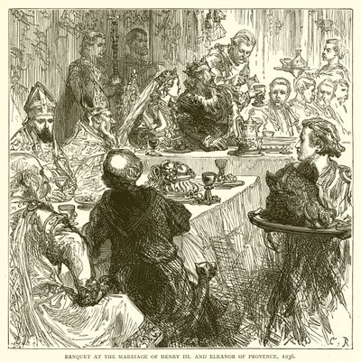 Bankett ved ekteskapet til Henry III og Eleanor av Provence, 1236 av English School