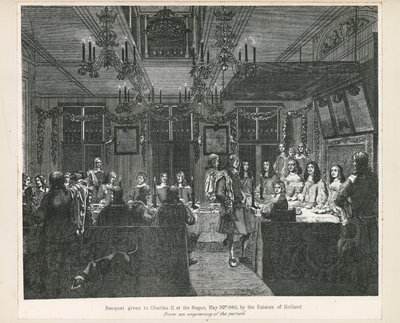 Bankett gitt til kong Charles II, 30. mai 1660, av Estates of Holland av English School