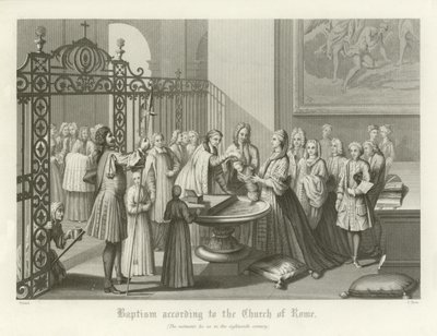 Dåp i henhold til Roma-kirken, 1700-tallet av English School