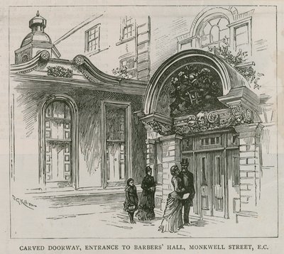 Barber Surgeons Hall, Monkwell Street, London av English School