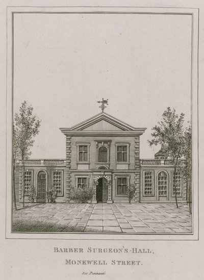 Barber Surgeons Hall, Monkwell Street, London av English School