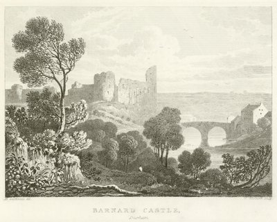 Barnard Castle, Durham (gravering) av English School