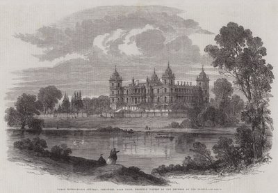 Baron Rothschilds Chateau, Ferrieres, nær Paris, nylig besøkt av franskmennenes keiser (gravering) av English School