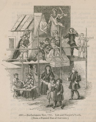Bartholomew Fair, 1721; Lee og Harpers Booth av English School
