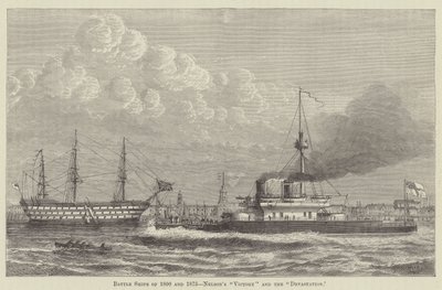 Slagskip fra 1800 og 1875, Nelsons «seier» og «ødeleggelsen» (gravering) av English School